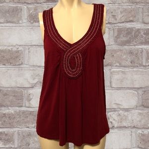 Apt. 9 Red Beaded Sleeveless Top